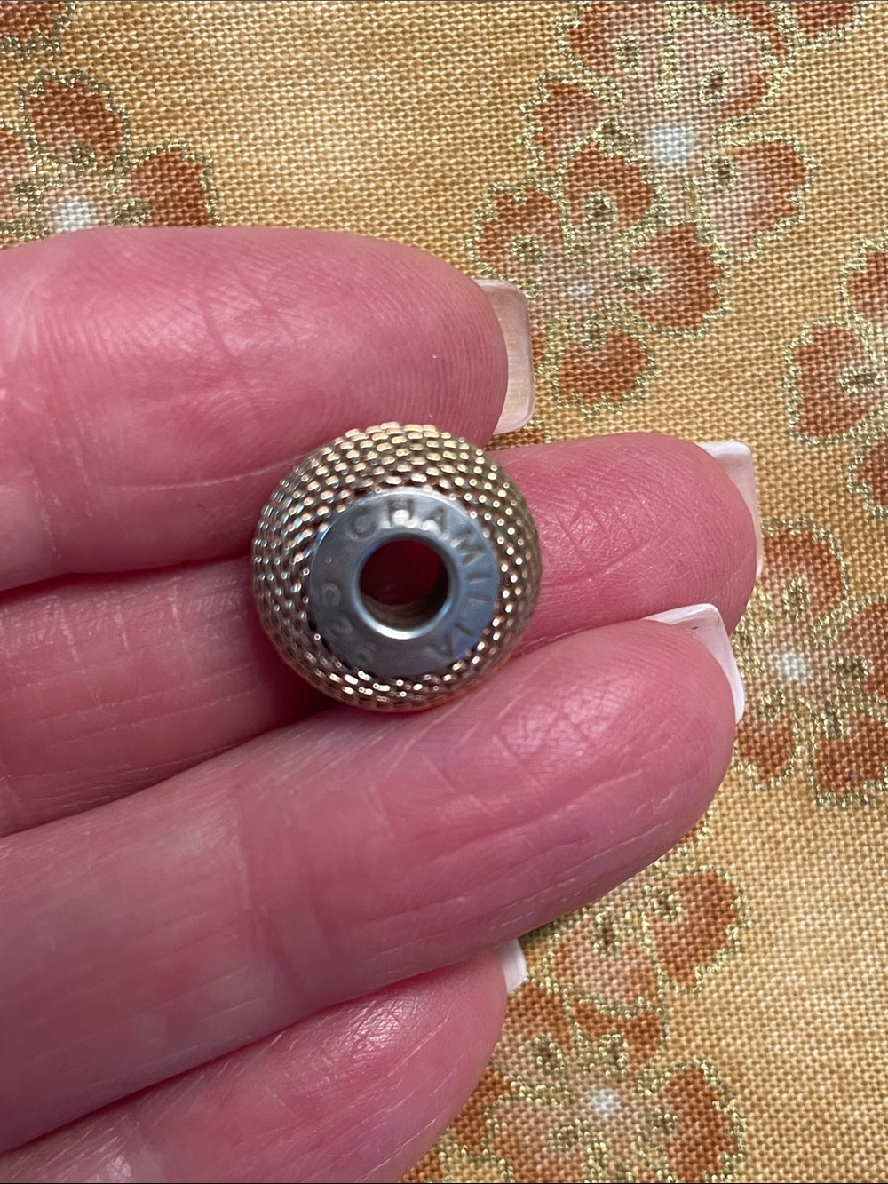 Chamilia 925 Copper Mesh Link Textured Bead Charm